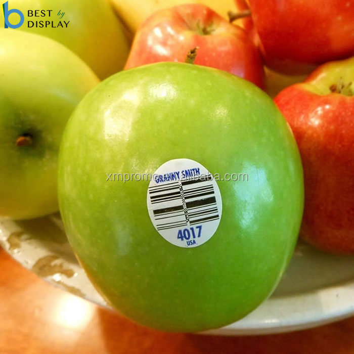 Food grade no leave glue waterproof barcode stickers adhesive vegetable Fruit food labels