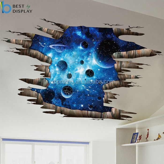 Decorative removable 3d universe adhesive wall stickers