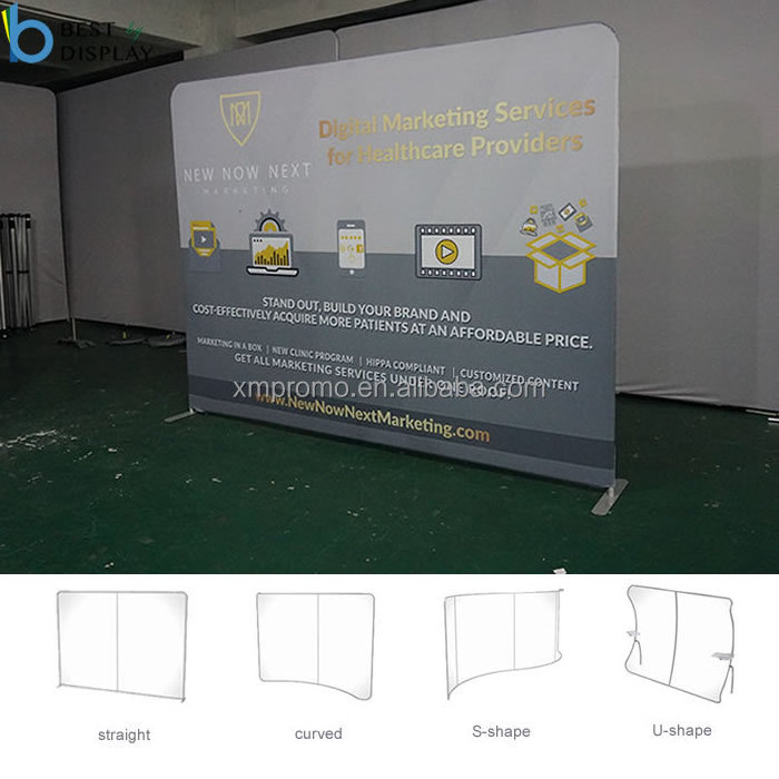 Customize Printed Portable Trade Show Display Pillowcase Backdrop With Hardware And Graphic