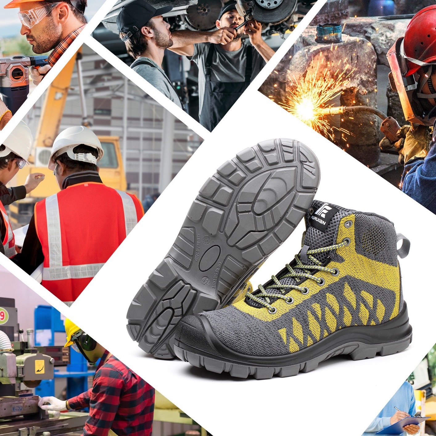 Quality Boot Men Women Boots Lightweight Steel Toe Work Safety Shoes High Cut With Custom Logo