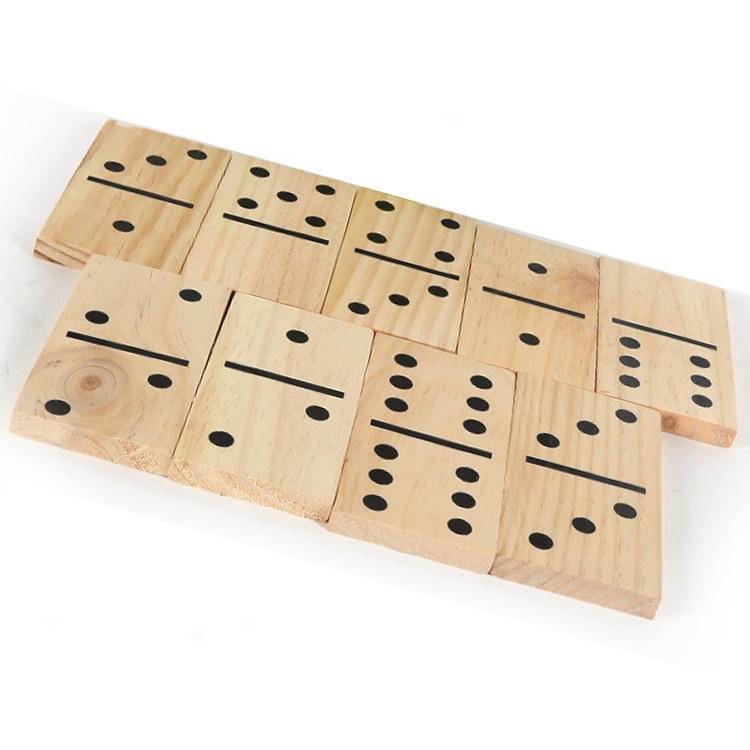 Professional Factory Custom Children Educational Toy Game Wooden 28Pcs Dominoes Games Set With High Quality