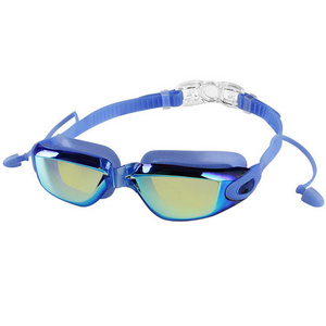 Customized Swim Goggles Custom Women Swimming Googles Swimming Glasses With Integrated Earplugs Wide Vision