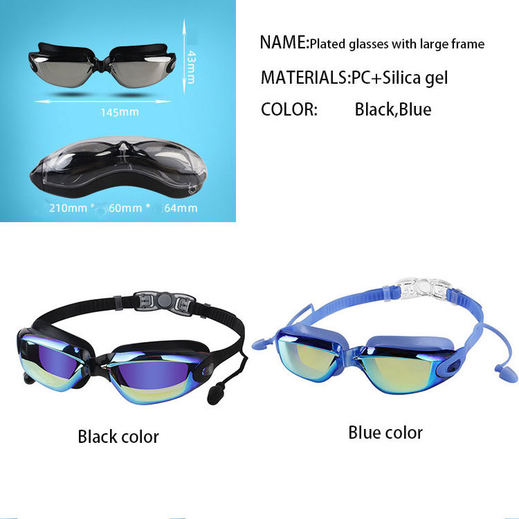 Customized Swim Goggles Custom Women Swimming Googles Swimming Glasses With Integrated Earplugs Wide Vision