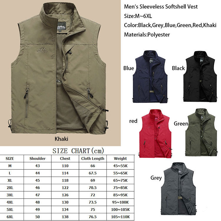 Good Quality M Travel Multi Pocket Waistcoat For Men Fishing Vest