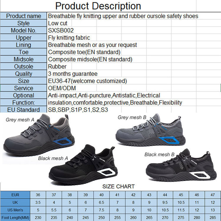 Chinese Factory Slip On Safety Boots Indestructible Shoes Steel Toe Low-cut For Men