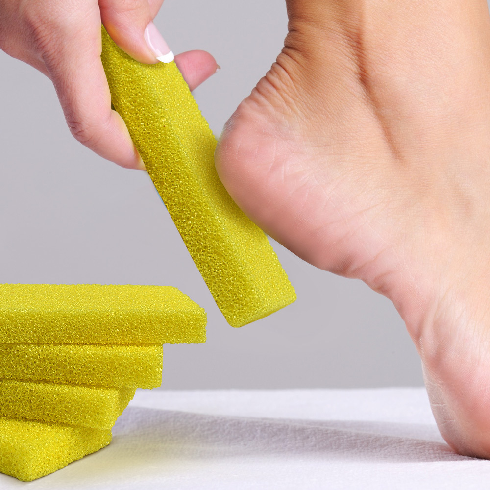 400Pcs/Inner Case Yellow Foam Foot Stone Mini Pumice Bar For Cleaning