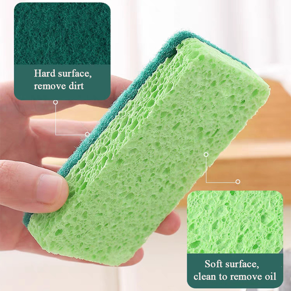 Wholesale wood pulp cotton dishwashing sponge wipe cleaning magic wipe for home