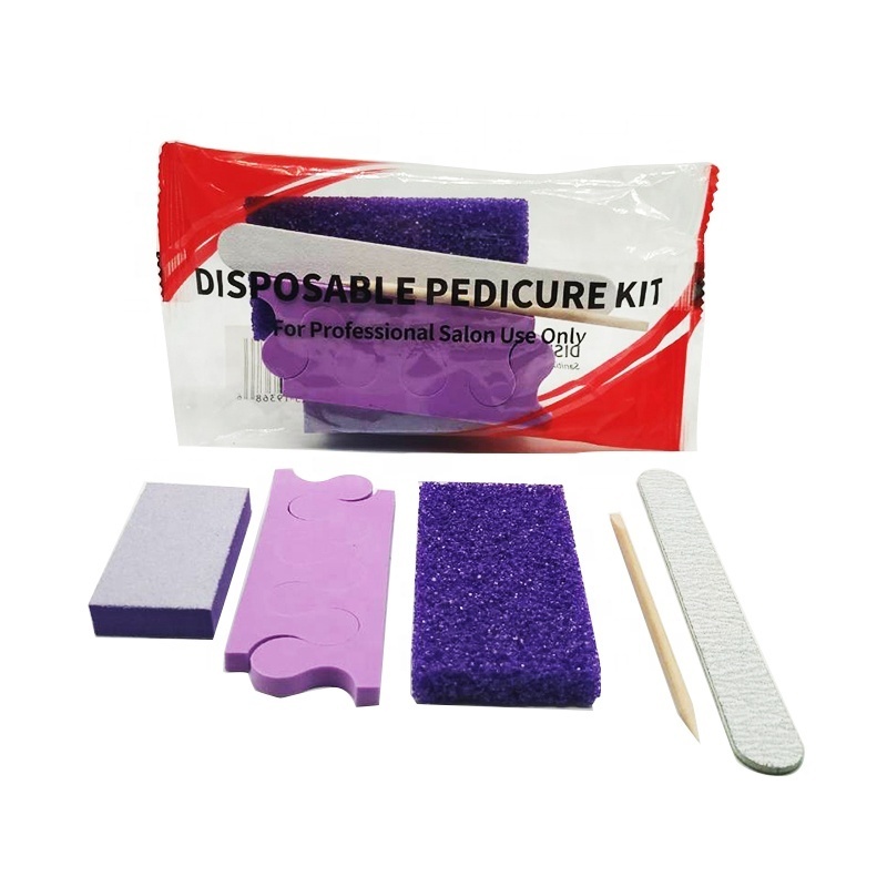 Wholesale professional nail salon mini disposable spa salon 5pcs pedicure kit