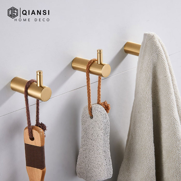 signature hardware wall mouted single robe hook brushed nickel brass bathroom hardware robe hook