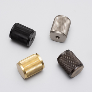 Knurling Brass Knob Black antique Bronze satin nickel Furniture cabinet hardware decoration kitchen Knurled Handles And Knobs