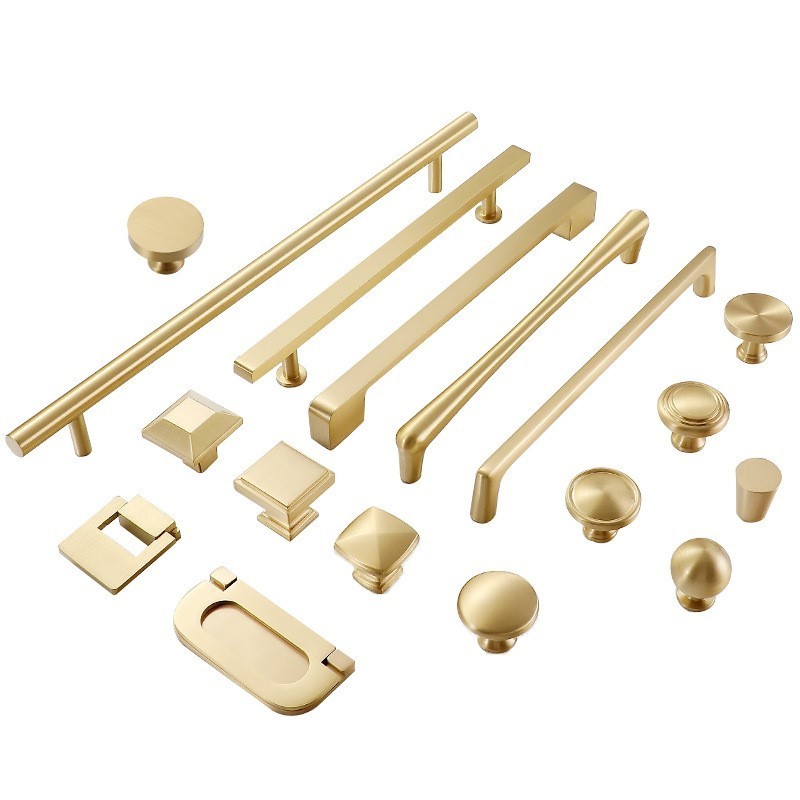 FREE SAMPLE Gold Pulls Gold Drawer Brushed Brushed Cabinet Brass Kitchen Cabinet Hardware Curved Cabinet Pulls