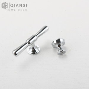 Qiansi Modern Chrome Plated Furniture Hardware Light Luxury Bedroom Drawer Kitchen Cabinet Door Sliver Brass Knobs Handle Pulls