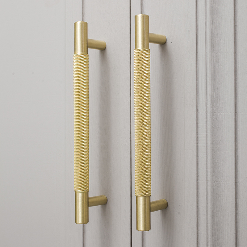 QS-HK0054 Cheap Brushed Brass and matte black kitchen door handles  Kitchen Cabinet Furniture Pull Handles