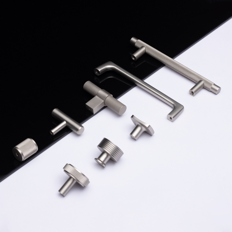 Anti-Fingerprints Matt Satin Nickel solid brass silver furniture handles and knobs Pulls for kitchen drawer cabinet door handle