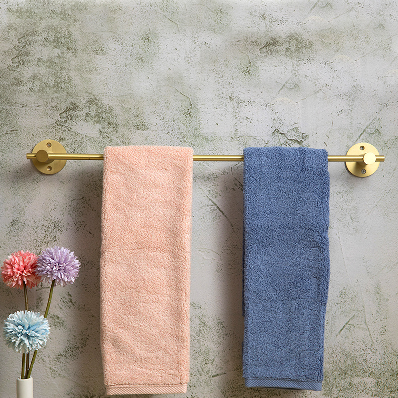 Qiansi  Solid Brass Towel Rack Toilet Single Wall-mounted Bathroom Towel Rack Metal Polished Brushed Hanging Rod Anti-oxidation