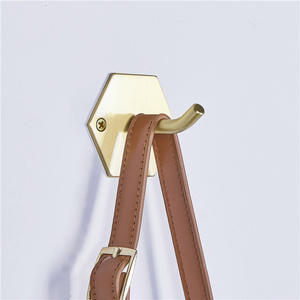 High Quality Hexagon Brass Wall Mount Single Coat Hook