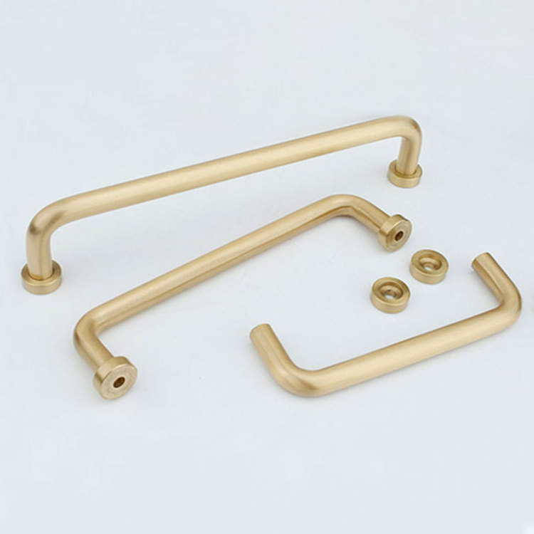 U shape Bow Round thin bar Handle Brass Copper Cabinet Handle Pull Dresser Drawer Pulls Handles Wardrobe Furniture Hardware