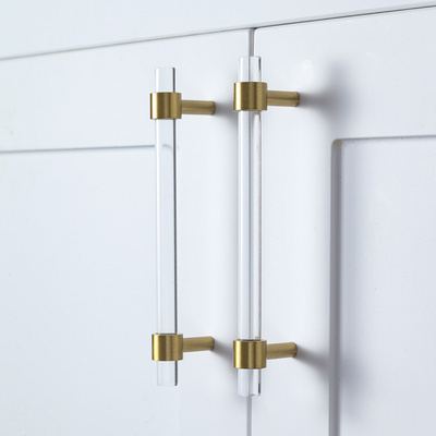 Lucite Drawer Pulls Handles Gold Clear Dresser Pulls Knob Kitchen Cabinet Door Handles Pull Knobs Closet Acrylic Handles