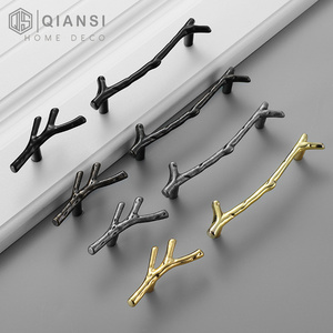 Qiansi ZA0003 Vintage zinc alloy hardware accessories tree branch drawer cabinet wardrobe door handles furniture knob