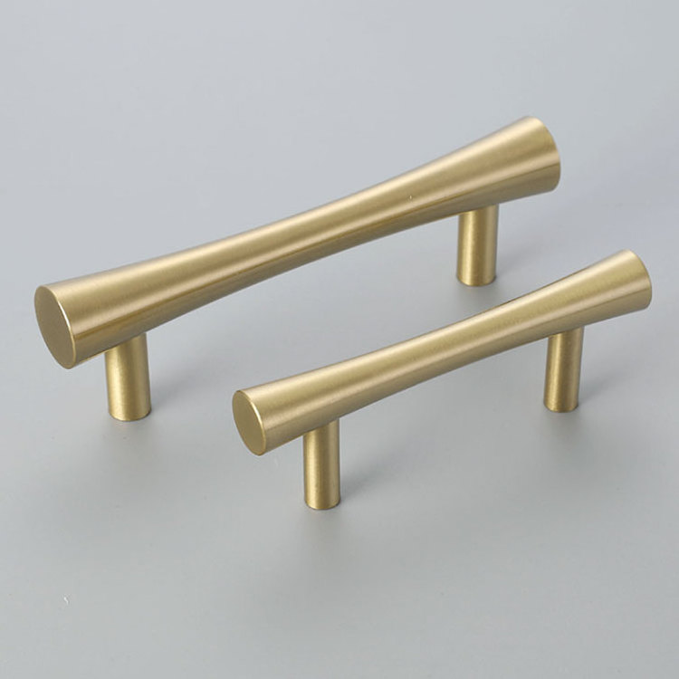 Brass Furniture Heavy Pulls Brushed Nickel Kitchen Cupboard Cabinet Door Brass Hardware pulls Handles T bar Knob for serve tray