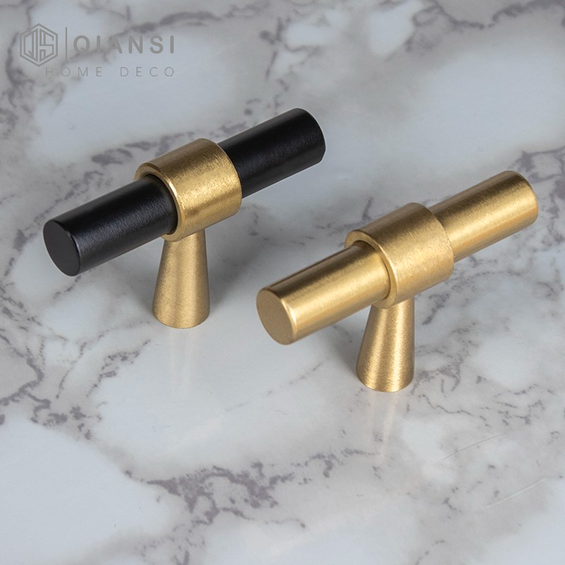 Qiansi HK0070 2021 Brass Furniture cabinet handle black drawer cabinet pulls bar pull 96mm 128mm