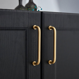 U shape Bow Round thin bar Handle Brass Copper Cabinet Handle Pull Dresser Drawer Pulls Handles Wardrobe Furniture Hardware