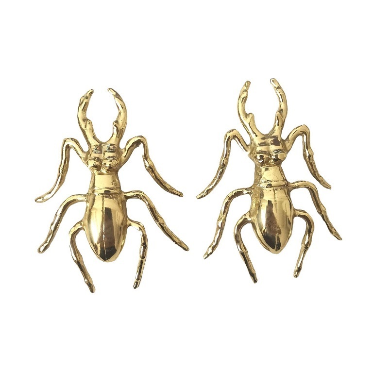 FREE SAMPLE  Gold Brass beetle Knobs for Cabinets and Drawers Animal Knobs and Pulls for Dresser handle