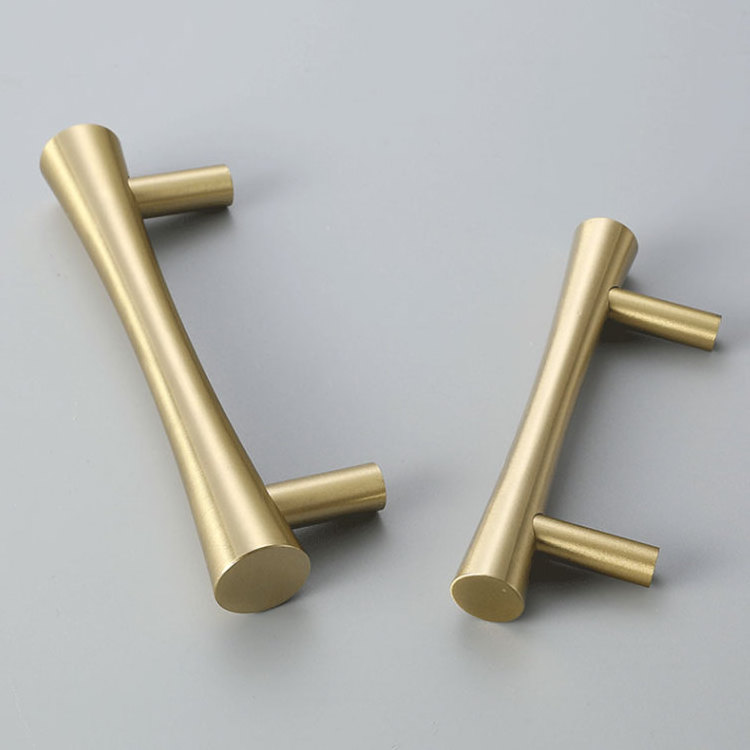 Brass Furniture Heavy Pulls Brushed Nickel Kitchen Cupboard Cabinet Door Brass Hardware pulls Handles T bar Knob for serve tray