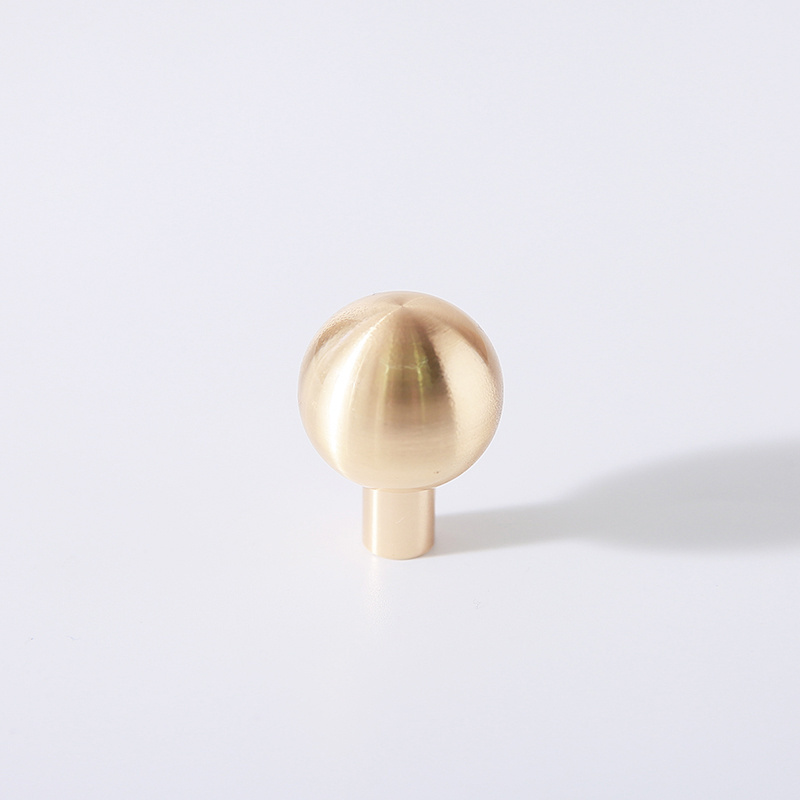 Round Wardrobe Ball Solid Brass Kitchen Cabinet Door Knobs Furniture Hardware  Cupboard Drawer Gold Copper knob Pull Handle