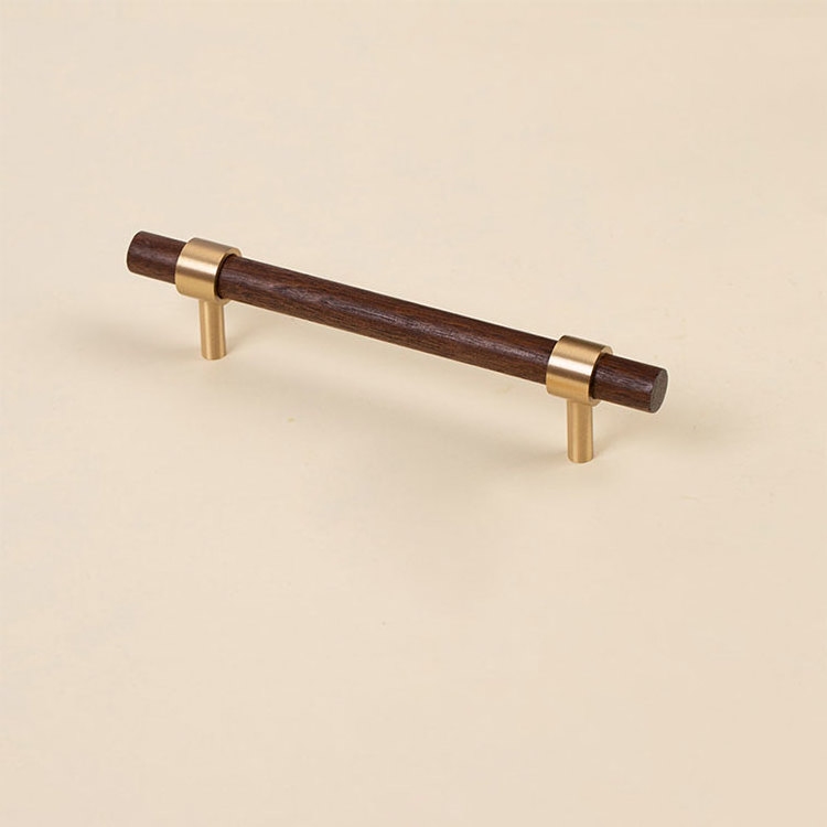 Brass Wood Pulls Cupboard Handles Walnut Beech Cabinet Door Handle Drawer Pulls Dresser Knobs