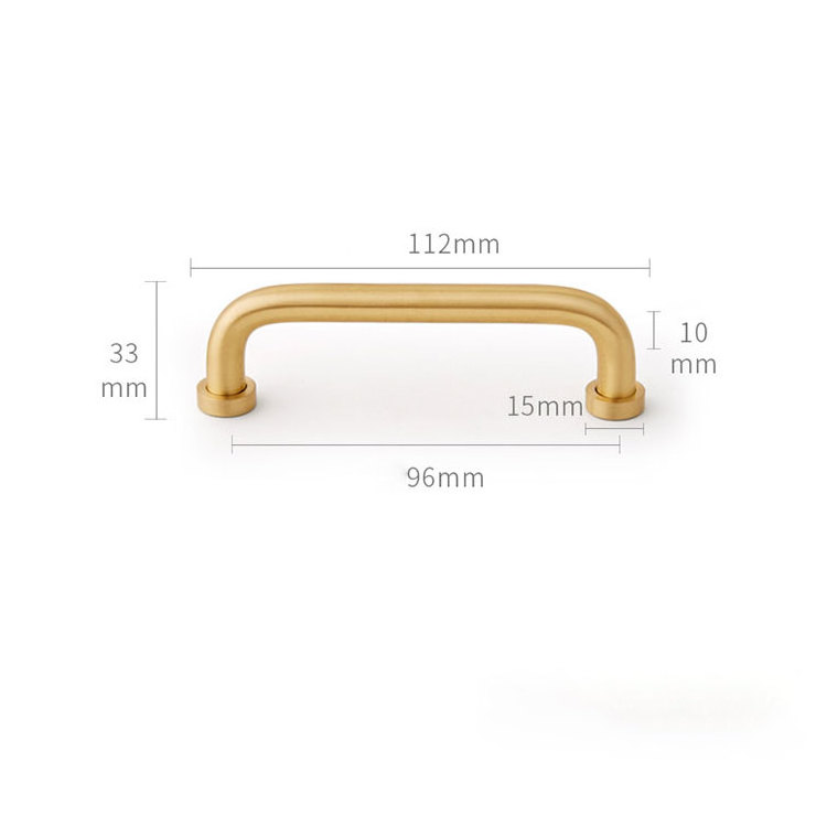 U shape Bow Round thin bar Handle Brass Copper Cabinet Handle Pull Dresser Drawer Pulls Handles Wardrobe Furniture Hardware