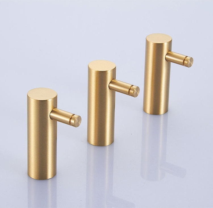 signature hardware wall mouted single robe hook brushed nickel brass bathroom hardware robe hook