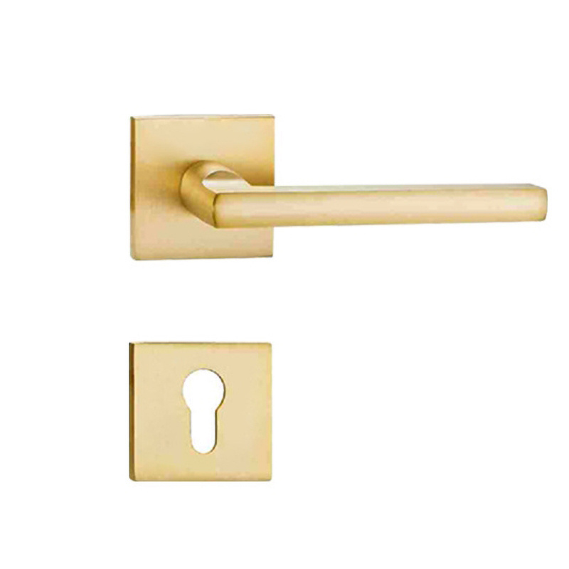 Qiansi brass handle Household Pure copper indoor universal door handlebedroombathroommagnetic  copper split wooden door lock