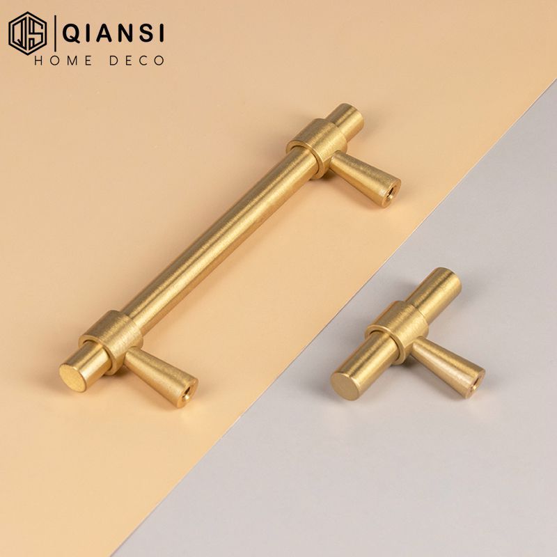 Qiansi HK0070 2021 Brass Furniture cabinet handle black drawer cabinet pulls bar pull 96mm 128mm