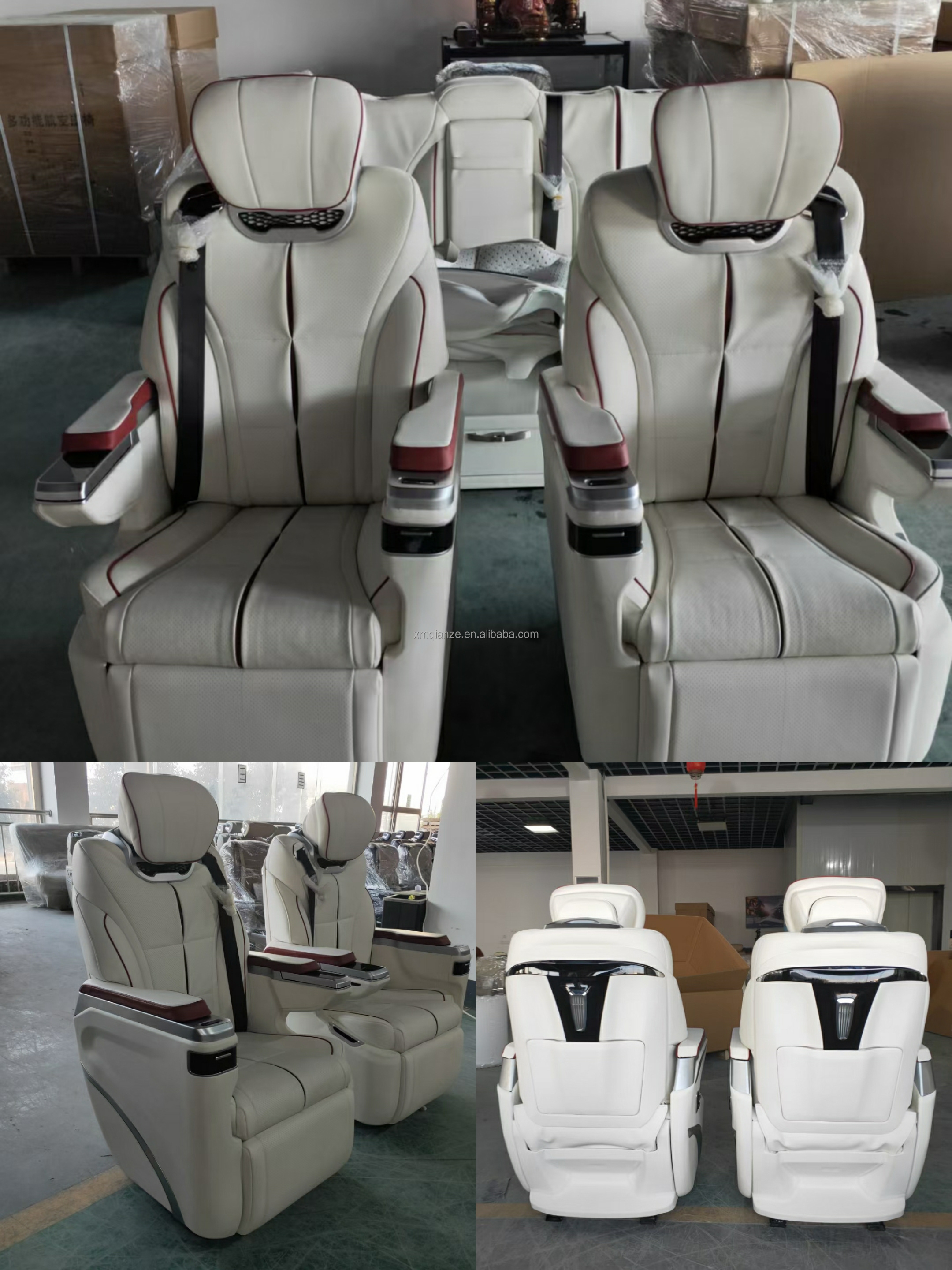 Two luxury adjustable car aircraft seats for sale with central control armrest box with telescopic control screen