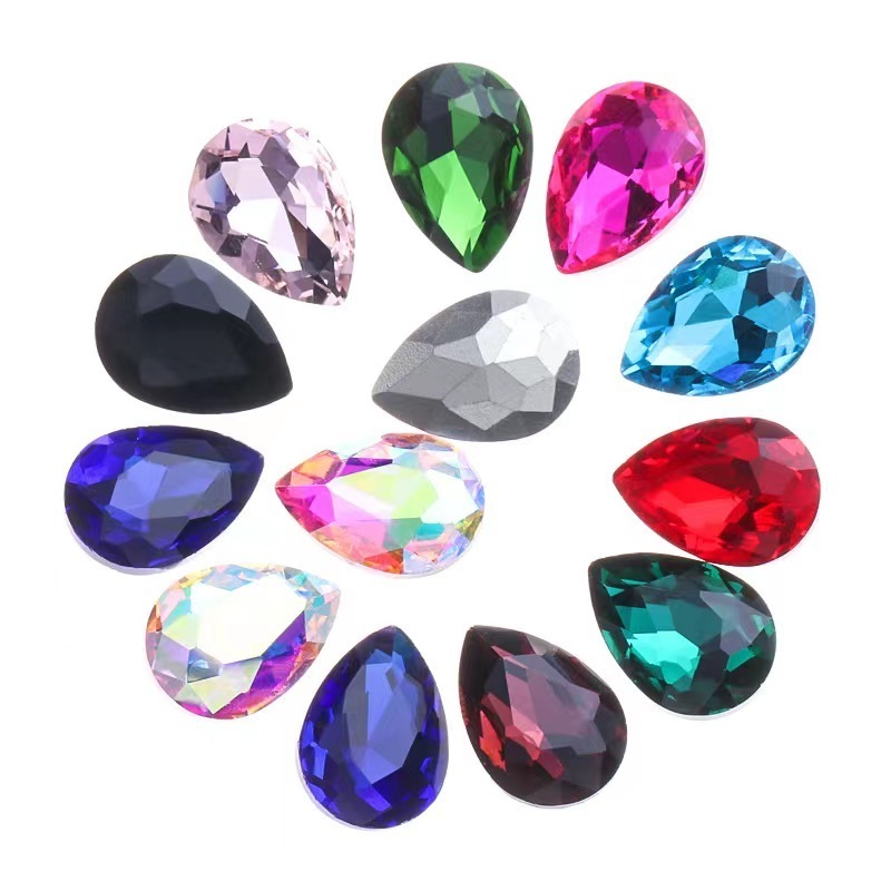 Factory Rhinestone Oval Shape Colored Nail Art Crystal Fancy Cheap Price Glass Stone Jewelry making Rhinestones