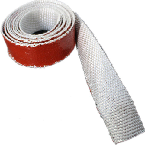 Fire Insulation Braided Silica Sleeving Silicone Coated Fireproof Fiberglass Tape