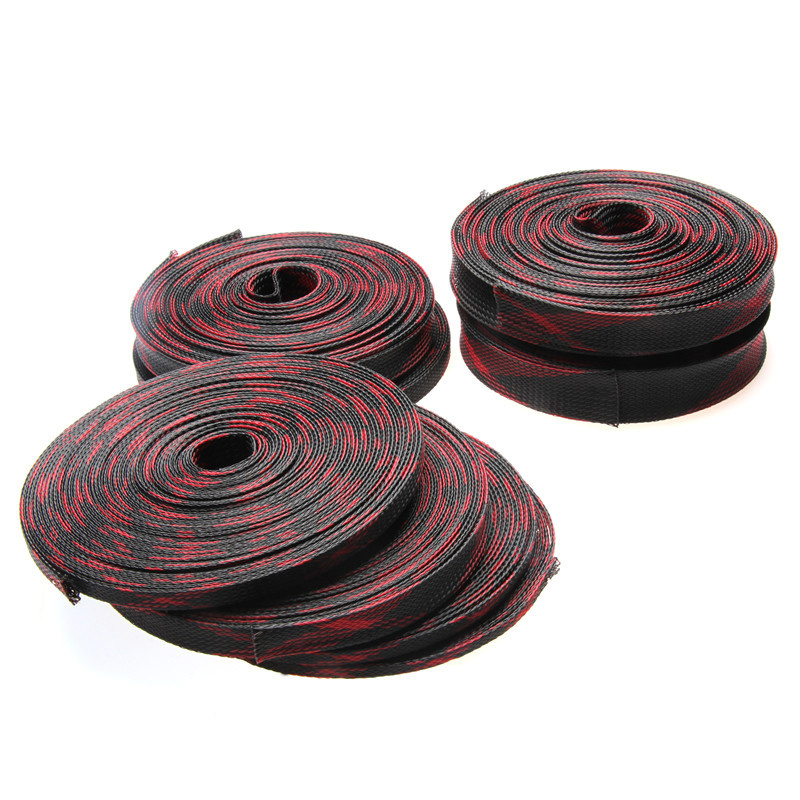 Multicolor PET Braided Expandable Sleeve for Wiring Harness Wire Cover Insulation Sleeving Cable Management