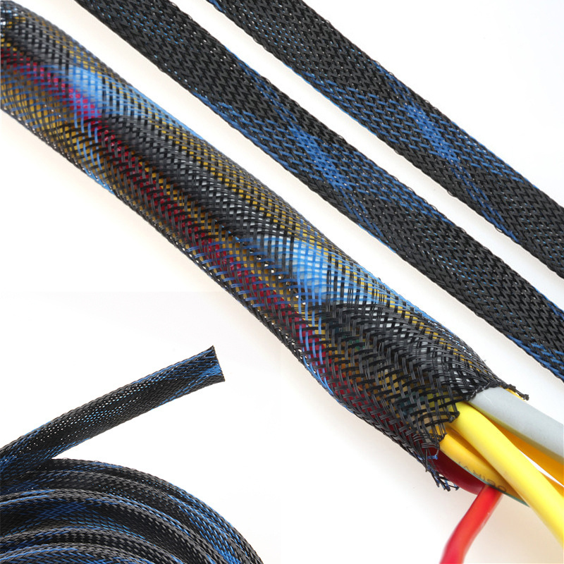 Multicolor PET Braided Expandable Sleeve for Wiring Harness Wire Cover Insulation Sleeving Cable Management