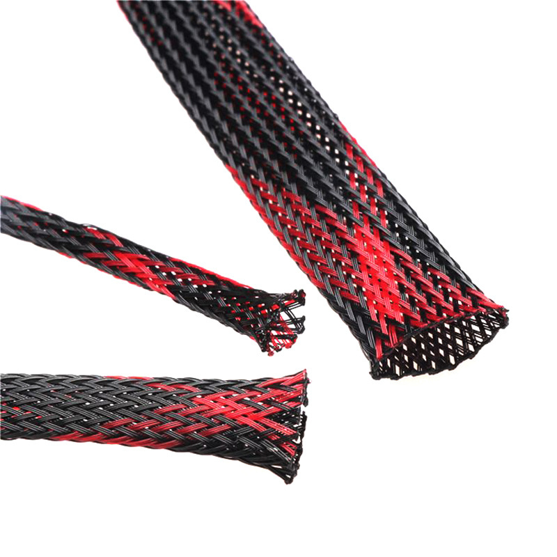 Multicolor PET Braided Expandable Sleeve for Wiring Harness Wire Cover Insulation Sleeving Cable Management