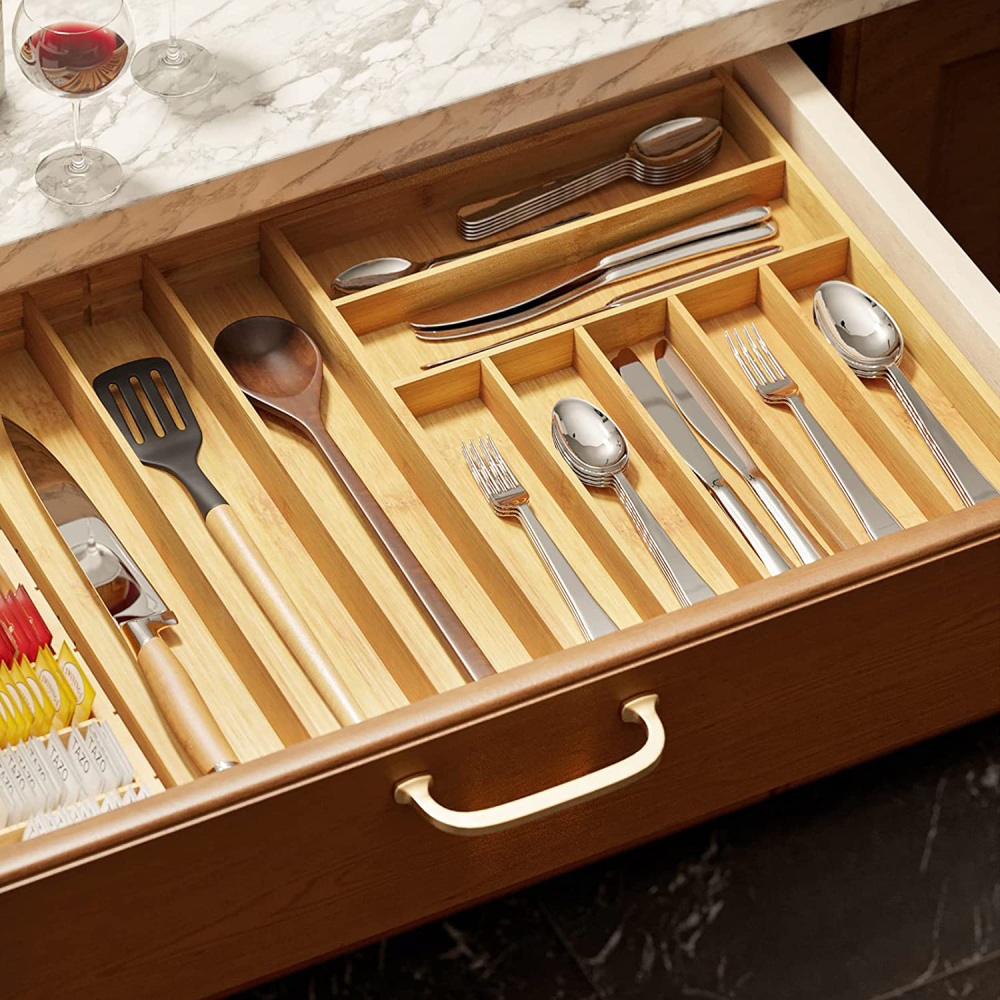 Bamboo Expandable Kitchen Drawer Organizer Bamboo Expandable Drawer Organizer For Utensils