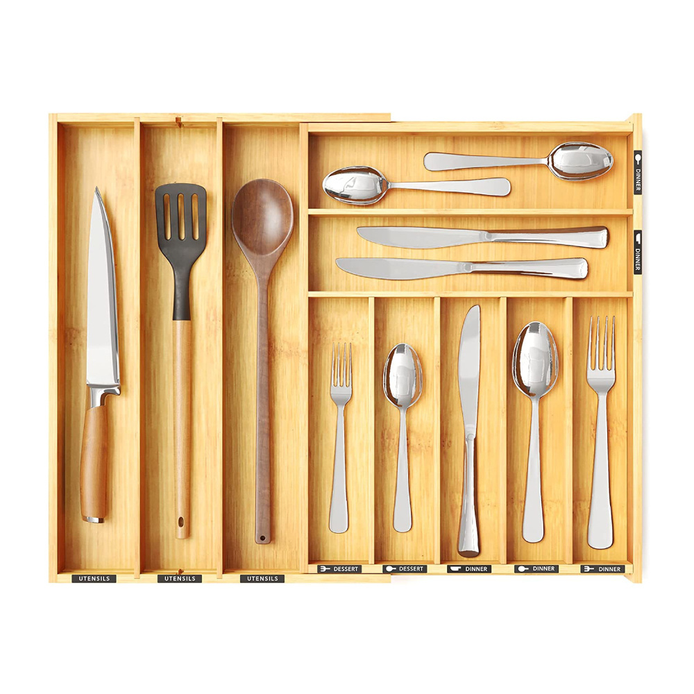 Bamboo Expandable Kitchen Drawer Organizer Bamboo Expandable Drawer Organizer For Utensils