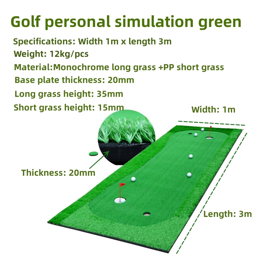 Large Size Custom logo Club Course Portable Golf Training Mat Artificial Grass Mini Golf Putting Green