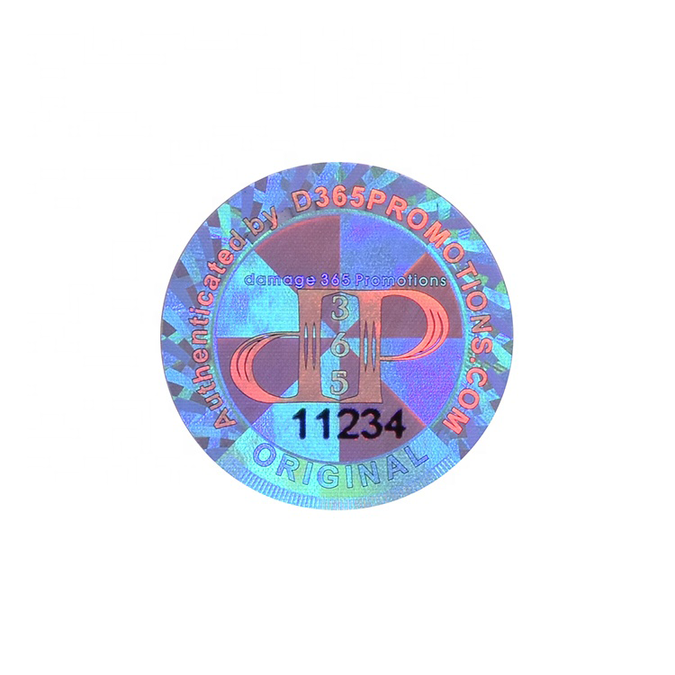 Wholesale Die Cut Waterproof Holographic Labels Supplier Custom Blue Logo Round Hat Hologram Sticker