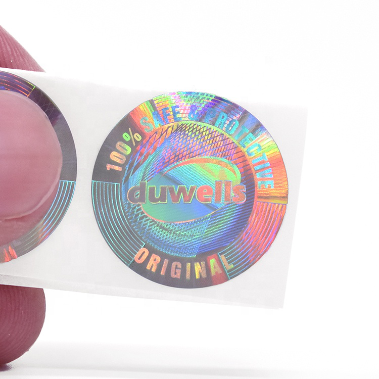 Wholesale Die Cut Waterproof Holographic Labels Supplier Custom Blue Logo Round Hat Hologram Sticker