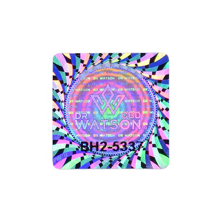 Wholesale Die Cut Waterproof Holographic Labels Supplier Custom Blue Logo Round Hat Hologram Sticker