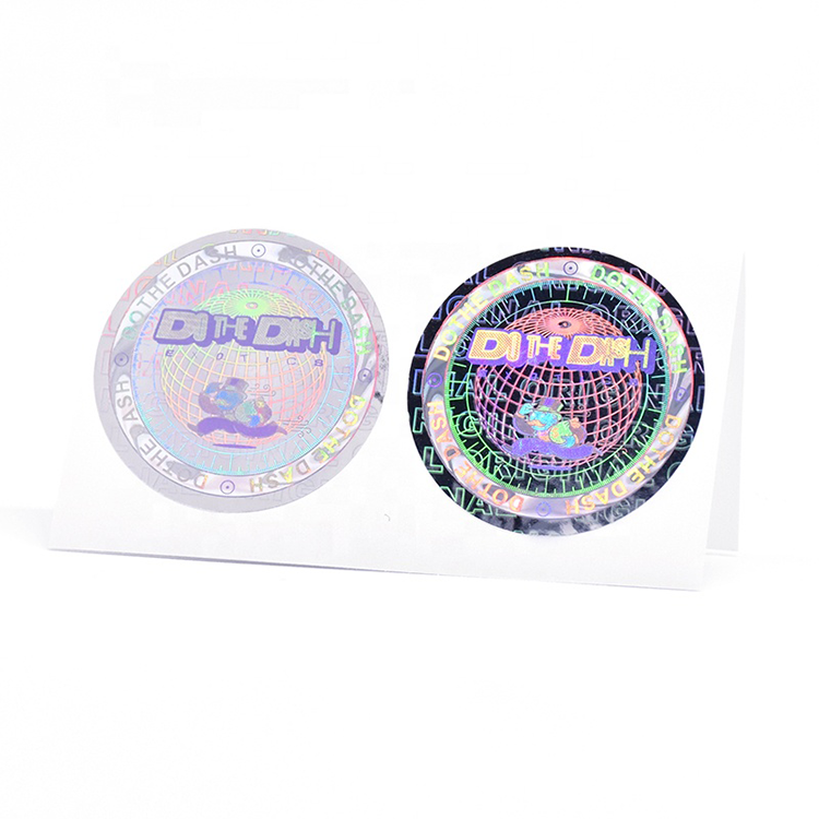 Wholesale Die Cut Waterproof Holographic Labels Supplier Custom Blue Logo Round Hat Hologram Sticker