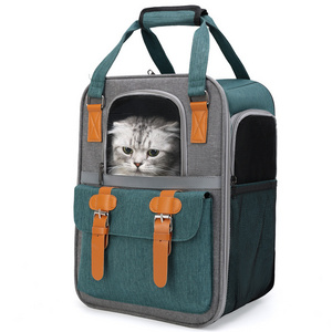 Custom PB2102 European and American pet bags wholesale out double shoulder cat backpack wear-resistant waterproof travel carrier bag manufacturer