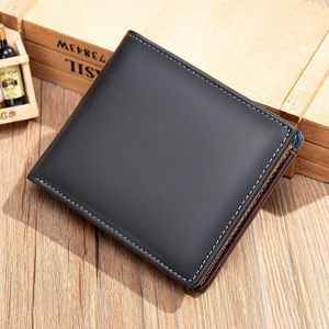 Custom M1150 Multi-card card holder Men's leather contrast color folded wallet manufacturer