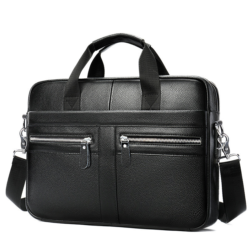 Custom M1055 Designer Briefcase Leather Men Bags Vintage Men Genuine Leather Laptop 15 inch Men's Briefcase Bag manufacturer